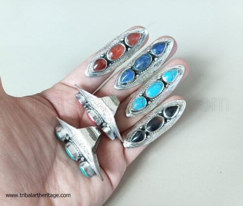 Kuchi Carved Beaded Rings