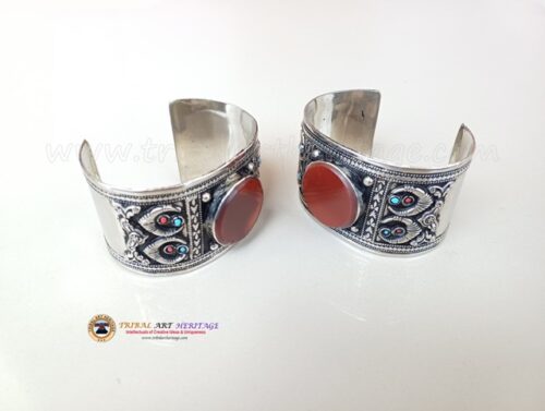 Tribal German Silver Bangles - Image 5
