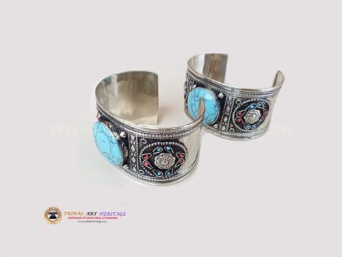 Tribal German Silver Bangles - Image 6