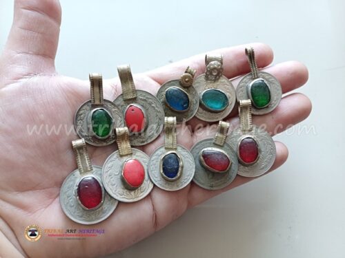 Kuchi Vintage Oval Beaded Coins - Image 2