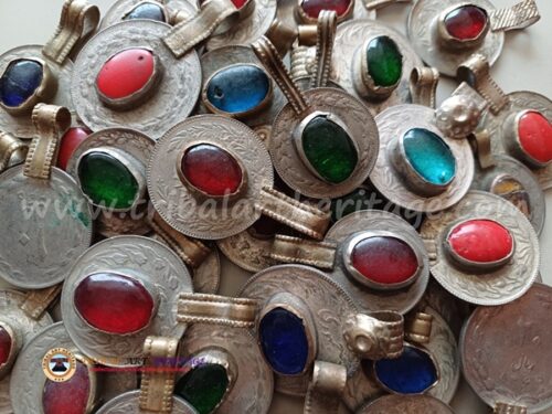Kuchi Vintage Oval Beaded Coins - Image 3