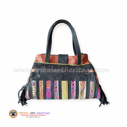 Kuchi Embroidery Leather Bag - Image 3
