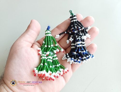 Tribal Small Beaded Tassels - Image 2